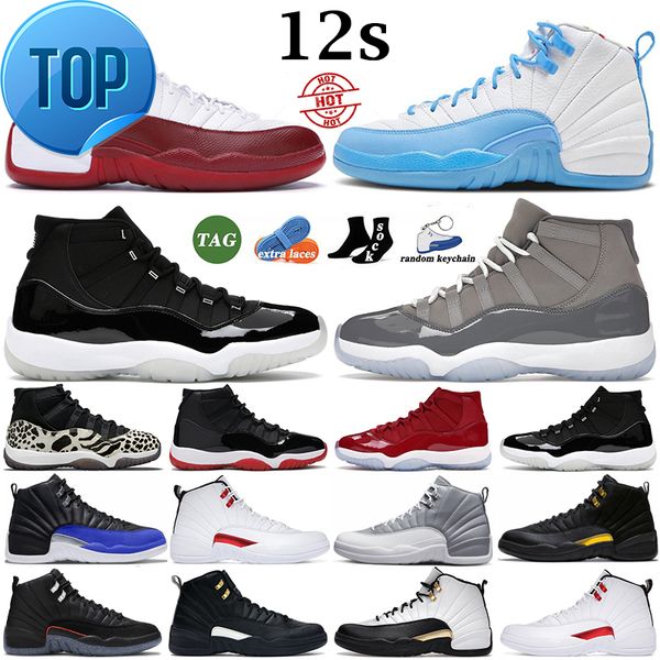 

boots basketball shoes mens jumpman 11s cool grey bred concord 11 12s 12 playoffs royalty utility gold 13s court purple men women sneakers, Black
