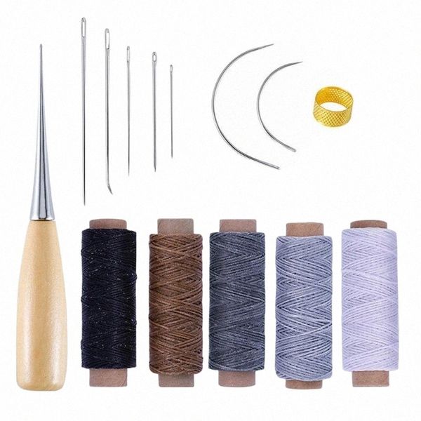 

sewing notions & tools sewing notions & tools 14pcs/set leather craft kit waxed thread cord needles repairing goods diy tool set 24gu#, Black
