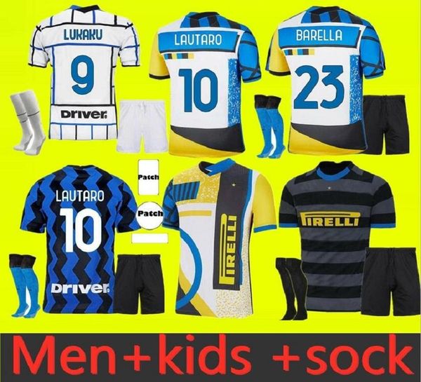 

adults and kids inter barella soccer jersey lukaku milan vidal lautaro eriksen alexis 20 21 de vrij fourth football shirt 2021 2122 hakimi u, Black