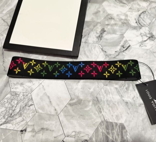 

luxury designer colorful letters headband fashion brand stripe print soft elastic outdoor sports yoga hairbands turban headwrap hair accesso, Silver