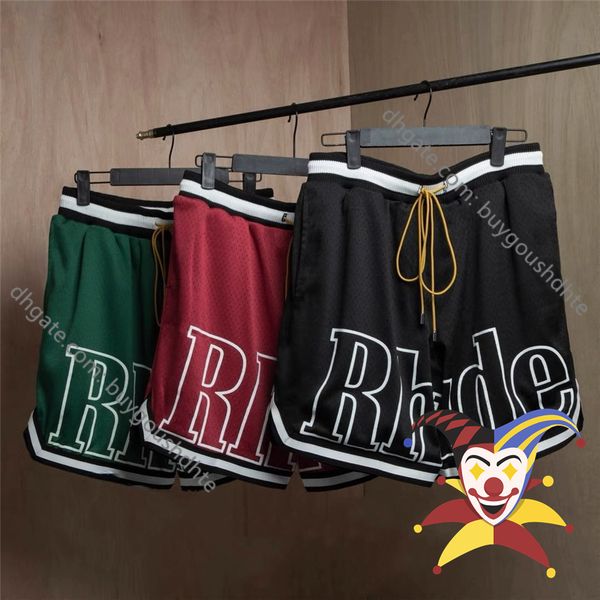 

heavy fabric rhude mesh shorts men women 1 1 drawstring oversized rhude breathable short rd22, White;black