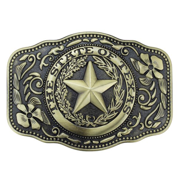 

floral star pattern alloy belt buckle for men western cowboy belt accessories, Slivery;black