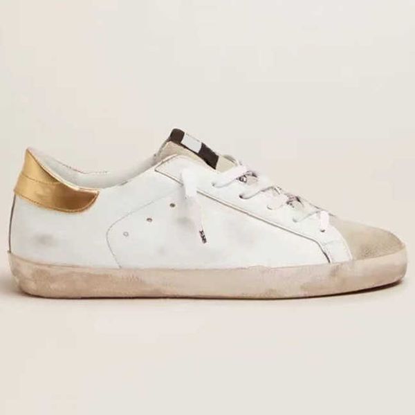 

leather gooseitys classic old dirty casual shoes superstar mixed 2023 graffiti with suede flash slide goldens show female and male leopard s, Black