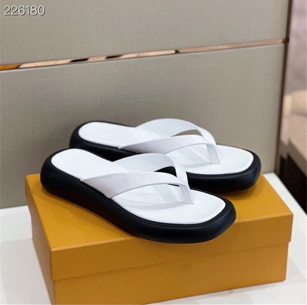 

leather slippers flip-toe rubber beanie casual flat slippers size 35-44, Black