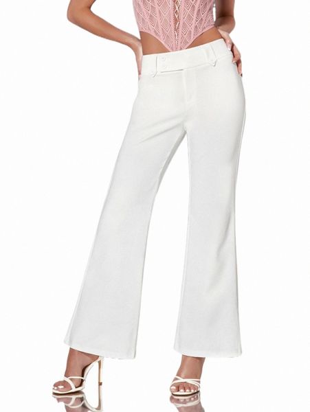 

women's pants & capris bae solid flare leg pants 83a5#, Black;white