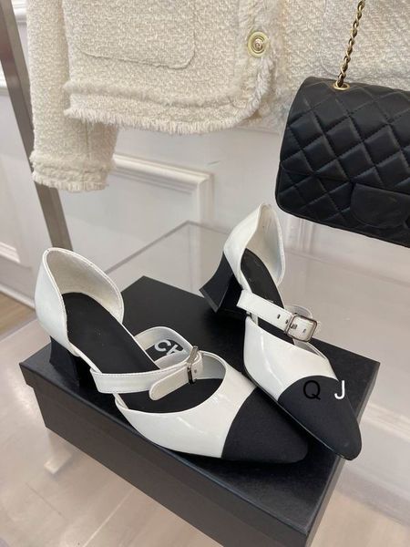 

designer luxury coco dress shoes mid heel chunky pump genuine leather woman fashion shoe loafers mocassins leisure shoes size 35-41 sandals, Black