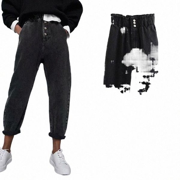 

women's pants & capris large size casual pants women spring cotton harem female elastic waist high trousers radish women's & capri, Black;white