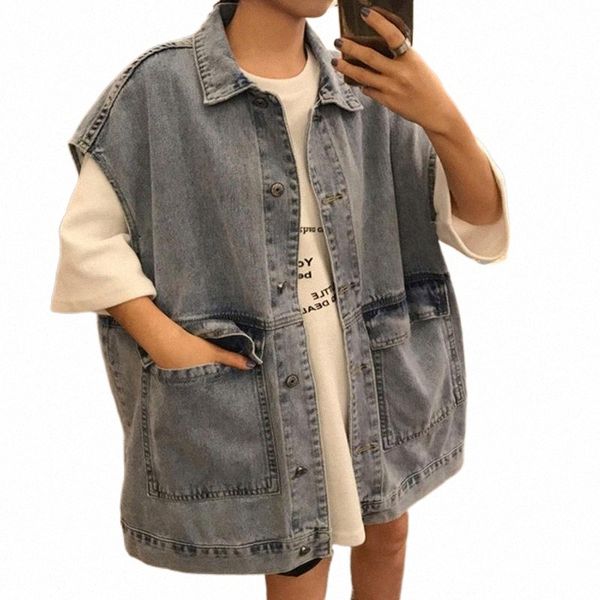

women's vests women's vests 2021 spring and autumn korean denim jacket vest fashion net red versatile loose style sleeveless coat, Black;white