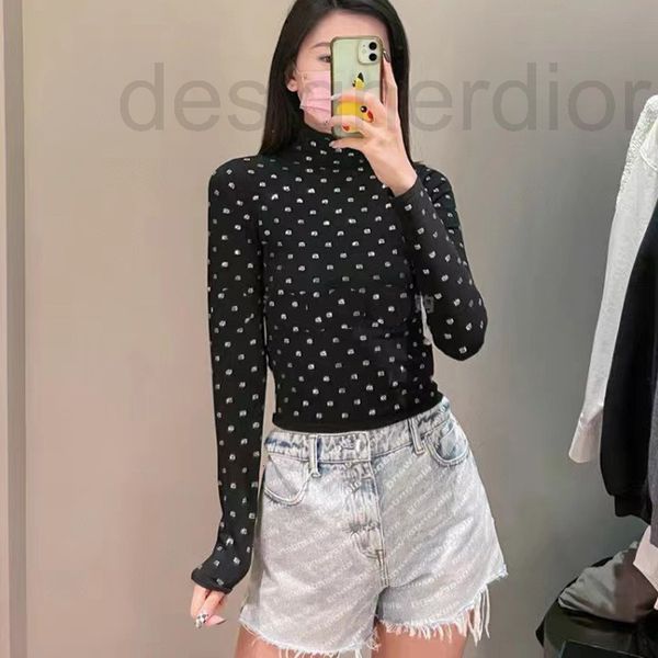 

women's sweaters designer dawang knitting drill half high collar long sleeve bottomed shirt shows thin fashion temperament women's, White;black