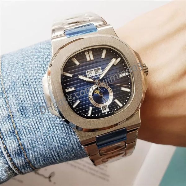 

luxury watch pp aaa mechanical automatic men 39mm 5726 steel wristwatch mens nautilus brand, Slivery;brown