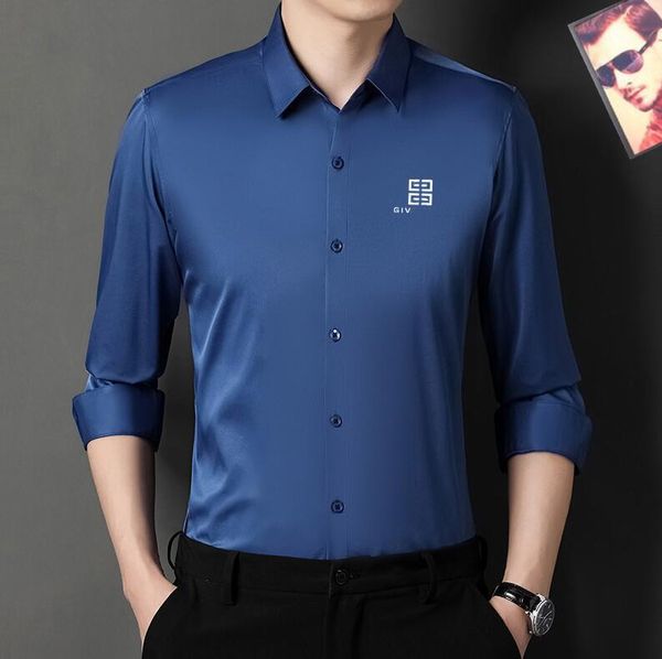 

men's casual shirts summer men's silk soft man clothes long sleeve striped dress for male #50, White;black