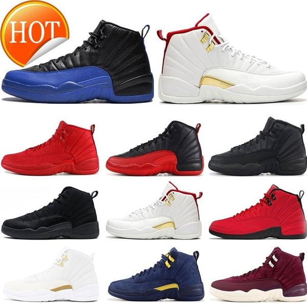 

mens 12s basketball shoes fiba game royal winterize gym red michigan bordeaux 12 the master flu game taxi sports sneaker trainers size 2719