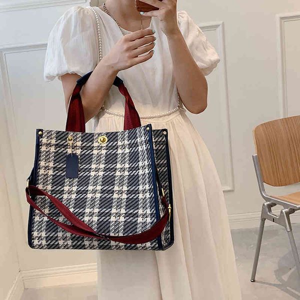 

messenger bags bag women's canvas lattice tote new handbag trend one shoulder handbags