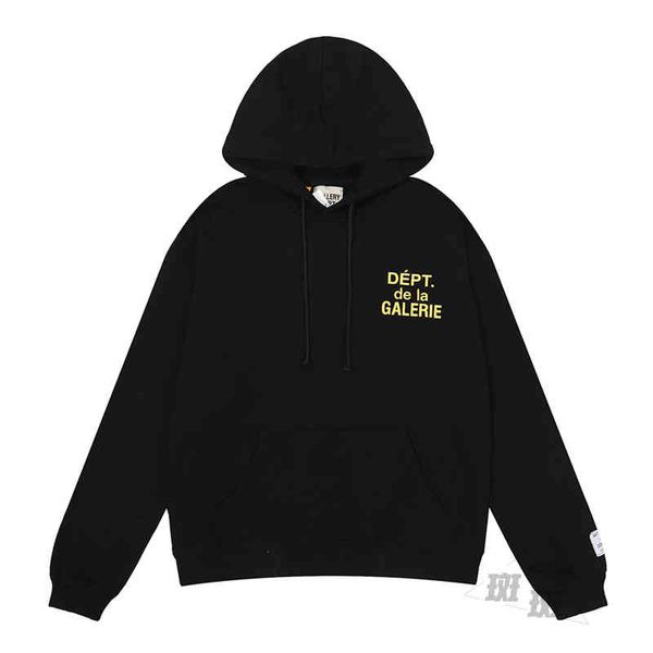 

men's hoodies galley dpt sweatshirts designer shirts gary crack letter print retro hooded brand men's and women's loose pullo, Black