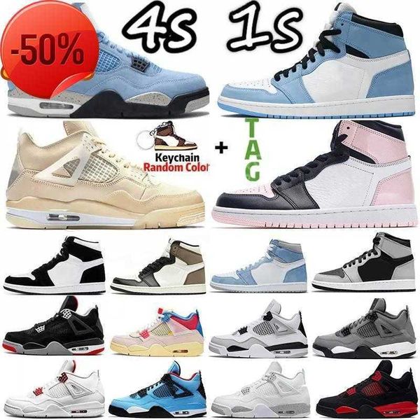 

boots 4 4s sail university blue 1 1s mens basketball shoes sneakers atmosphere hyper royal black cat silver toe bred dark mocha fire red men