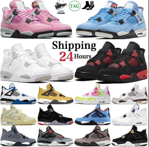 

new jumpman 4 basketball shoes men women 4s military black university pink blue red thunder black cat bred sail neon mens trainers sports