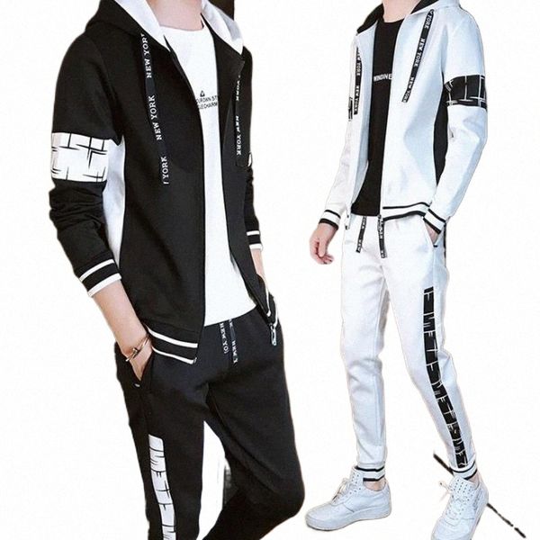 

men's tracksuits men's tracksuits autumn style hooded sweater korean fashion casual suit sportswear coat boy student's small, Gray