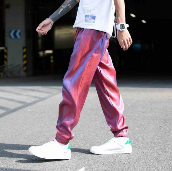 

cargo pants joggers men harem pants solid loose hip hop man sweatpants streetwear casual elastic waist male trouser, Black