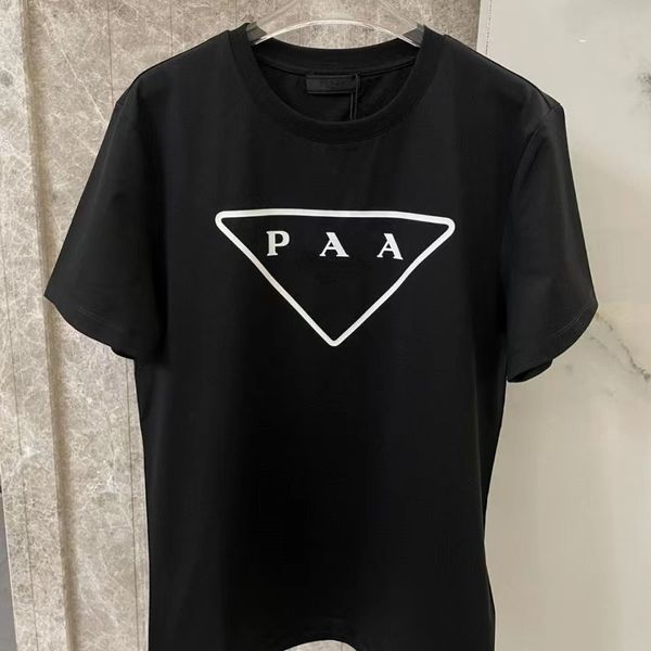 

fashion t shirt man womans summer triangle graphic retro casual cotton o neck letter printing streets hip hop durable black white asia size, White;black