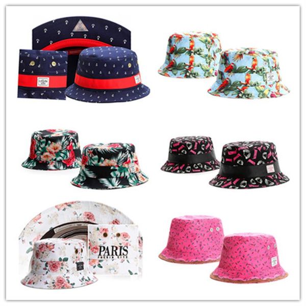 

whole sun hat fashion design men women's bucket hat brand cayler & sons floral fashion hip hop summer fisherman hat caps244t, Blue;gray