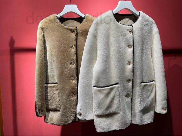 

women's jackets designer bajia 2021 haining winter new wool fur integrated style round neck long sleeve leather coat women 0eq9, Black;brown