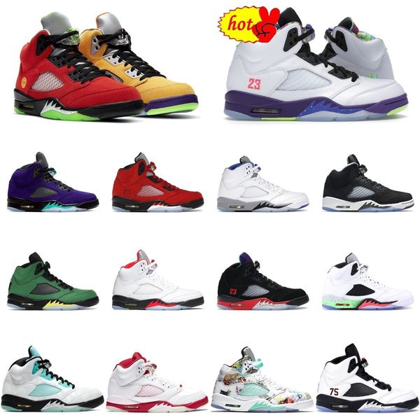 

boots new basketball shoes men 5s raging red 5 stealth 2.0 what the jumpman white cement metallic international flight oreo mens retro racer, Black