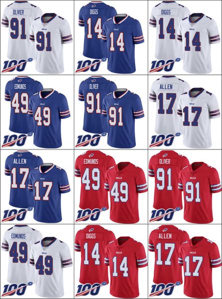

buffalo''bills''men #14 stefon diggs 17 josh allen 49 tremaine edmunds 91 ed''liver 100th limited''n, Black