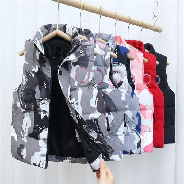 

3-12t kids coat baby girls waistcoat duck down vests warm kid boy outerwear coats boys winter vest children clothes280f, Blue;gray