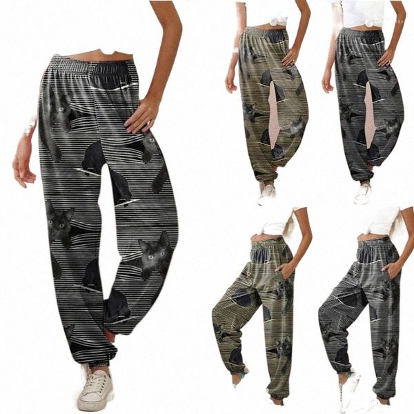 

women's pants & capris streetwear sweatpants joggers trousers women autumn and winter sports leisure high waist pants mujer pantalones, Black;white