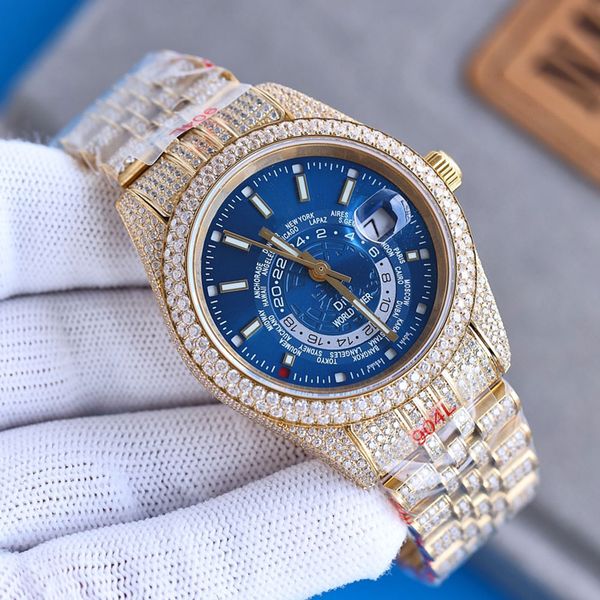 

classic diamond mens watches 40mm automatic mechanical watch gold wristwatch waterproof design classic wristwatches gift orologio di lusso, Slivery;brown