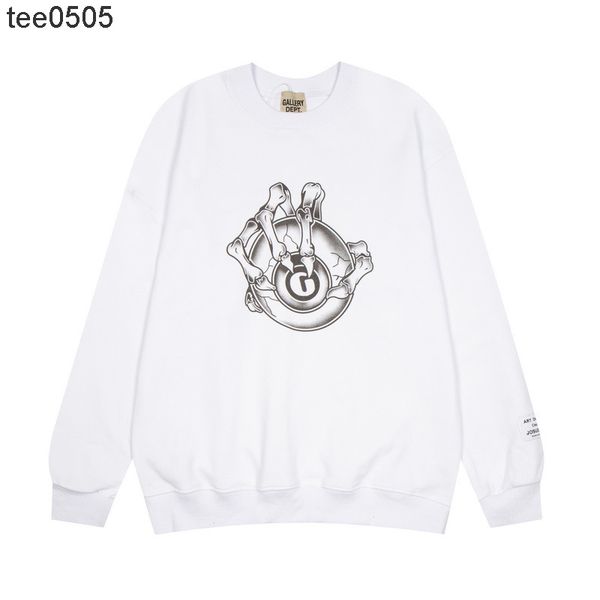 

meichao tee autumn new galery dept skull hand eye print men's and women's terry round neck pullover, White;black