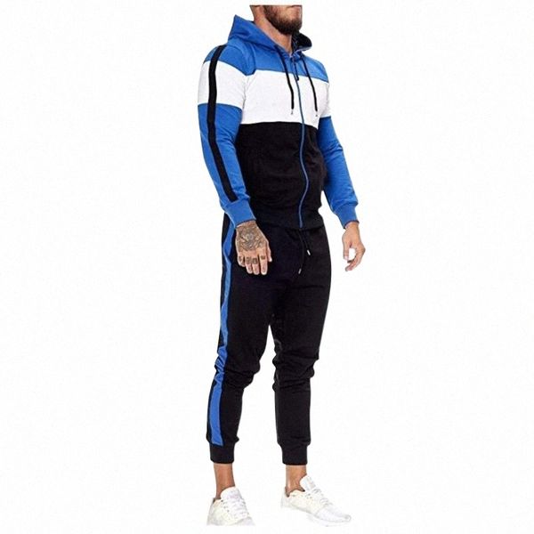 

men's tracksuits men's tracksuits mens tracksuit set two piece male sports wear trendy patchwork jogging suit autumn winter men ou, Gray