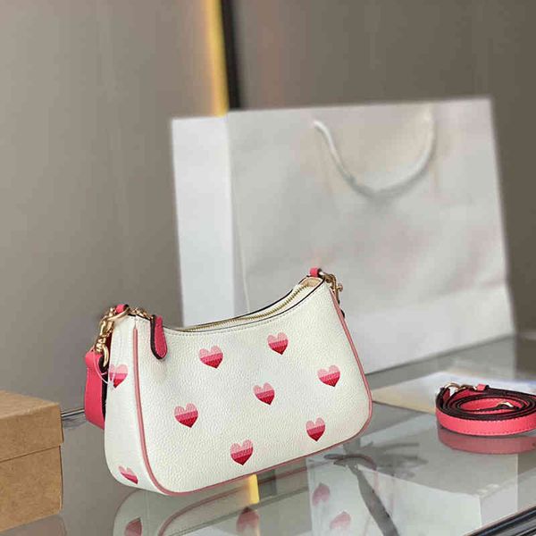 

shoulder bag handbag designer woman underarm bags crossbody fashion women hobo mahjong cute heart pattern 2 straps 220902