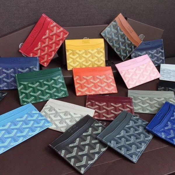 

fashion card holders 6 card slots womens men purses with box designer purse double sided credit cards coin mini wallets 2shape 12 colors p50, Brown;gray