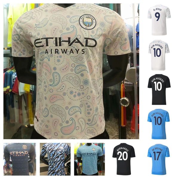 

20 21 man city soccer jersey sterling football shirt kun aguero bruyne gesus bernardo mahrez rodrigo foden ferran gundogan home and away, Black