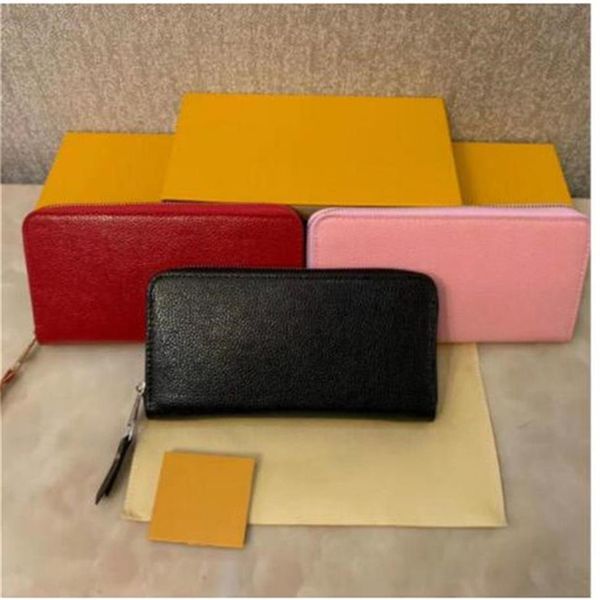 

2022 whole big bottoms lady long wallet multicolor designer coin purse card holder original women262m, Red;black