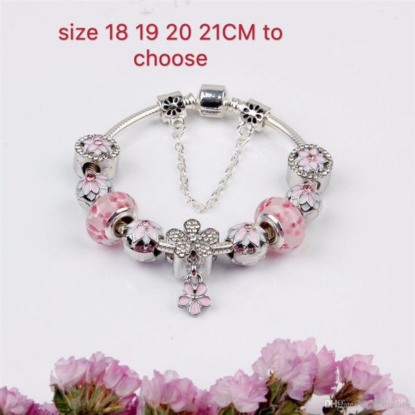 

alex ani magnolia bracelet 925 silver charm accessories bracelets peach flower pendant bangle charm magnoliaeflora beads as gift d196e, Golden;silver