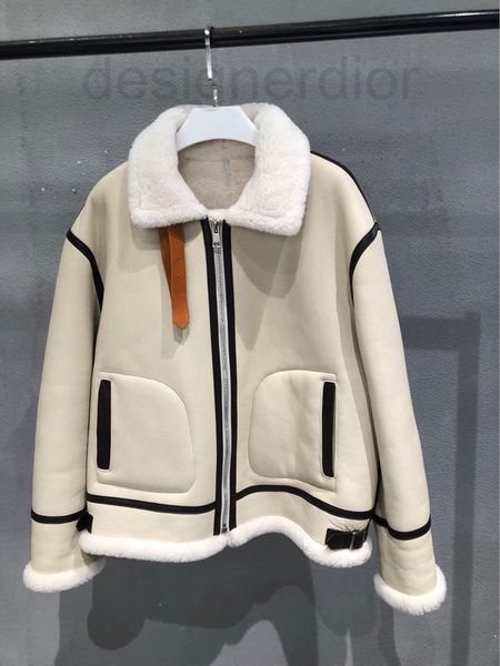 

women's jackets designer 's 2021 winter new merino leather wool and fur integrated temperament luxurious stand collar coat female, Black;brown