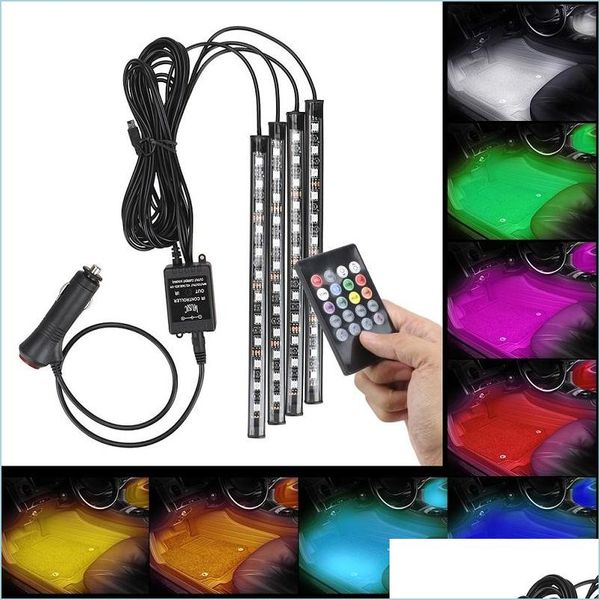 

other interior accessories 4 in 1 car inside atmosphere lamp 48 led interior decoration lighting rgb 16-color wireles dhcarfuelfilter dheqm