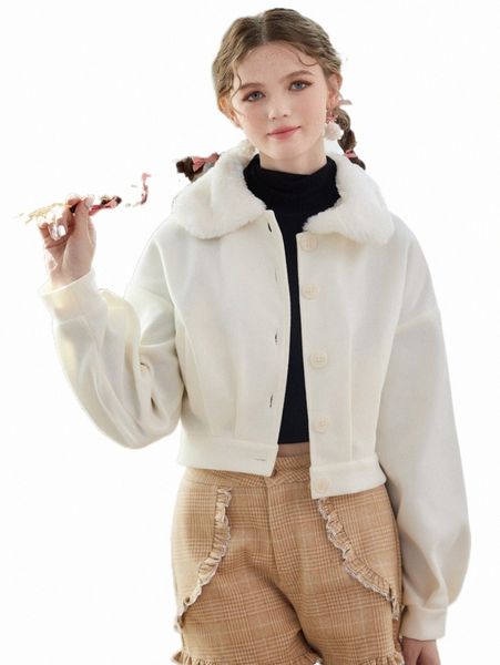 

women's down & parkas romwe kawaii solid fuzzy collar overcoat q1ab#, Black