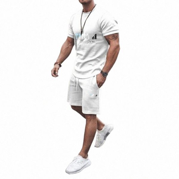 

men's tracksuits men's tracksuits summer trapstar tracksuit men casual sports set short sleeved shorts sets mens fashion 2 piece s, Gray