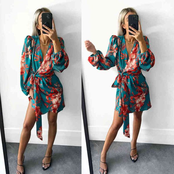 

casual dresses spring and summer v-tie long sleeve dress ins casual loose home jy4x, Black;gray