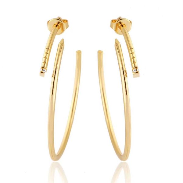 

2022 316l stainless steel dangle charm large size drop earring with diamond in three colors plated for women wedding j234t, Golden