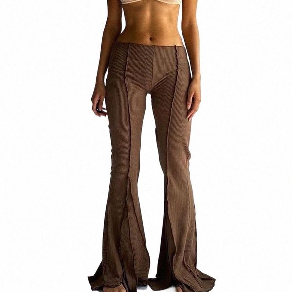 

women's pants & capris women's pants & capris contrast flare women casual solid low waist bell bottoms female elegant jogger pocke, Black;white