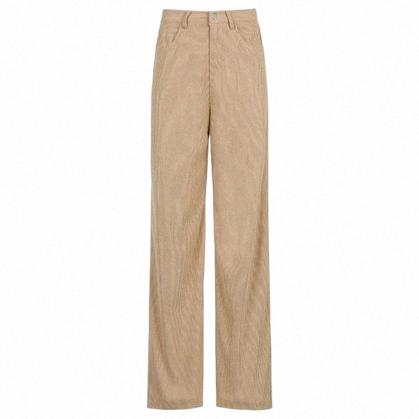 

women's pants & capris women's pants & capris women casual retro vintage corduroy autumn winter high waist loose slim solid all-ma, Black;white