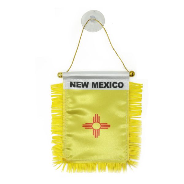 

new mexico mini flag banner 10x15 cm premium polyester pennant with suction cup for home office door decor