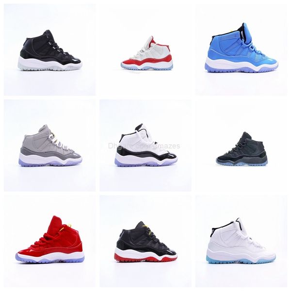 

2022 toddler basketball shoes 11 retro high 72-10 ps 378039-002 black gym red-white-anthracite kids sports girls boys children students