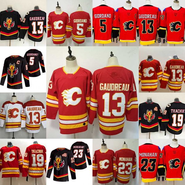 

hockey jerseys calgary''flames 5 mark giordano 13 johnny gaudreau 23 sean monahan 68 jaromir jagr men women youth, Black;red