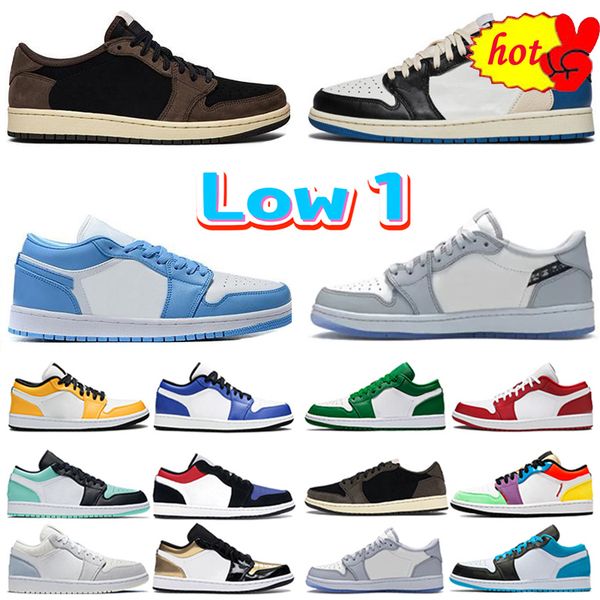 

boots jumpman 1 low men women basketball shoes og 1s triple white shadow designer university blue unc black bred toe light smoky grey mens