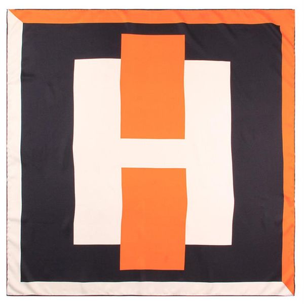 

manual hand rolled twill silk scarf women geometric letters square scarves echarpes foulard femme wrap lady bandana hijab 90cm 90c314a, Blue;gray